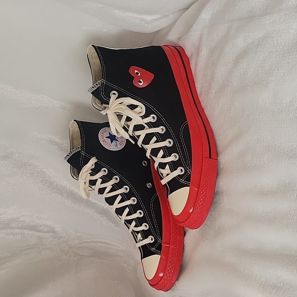 Converse Play Comme des Garcons heart black red sole unisex w sz 11 m 9